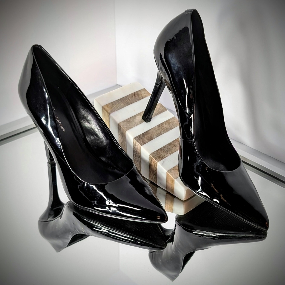 BCBG Black Patent Leather Stilettos